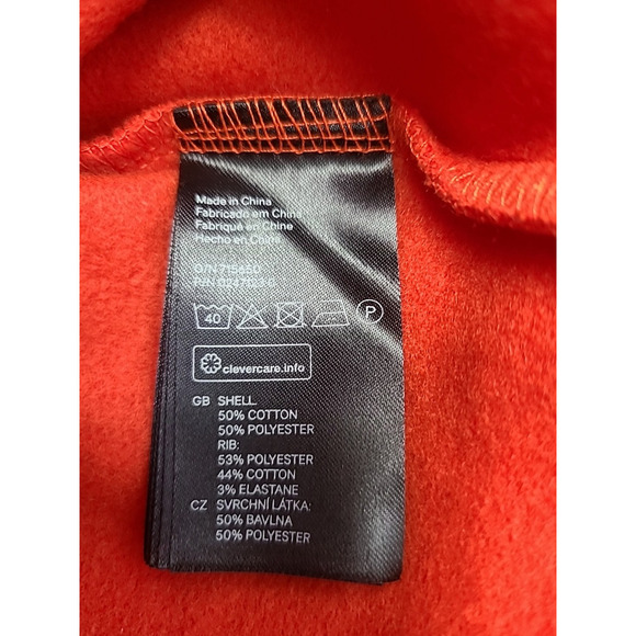 H&M Stockholm Berlin Oversized Sweatshirt Womens Medium Orange Spellout Textured - Picture 5 of 5